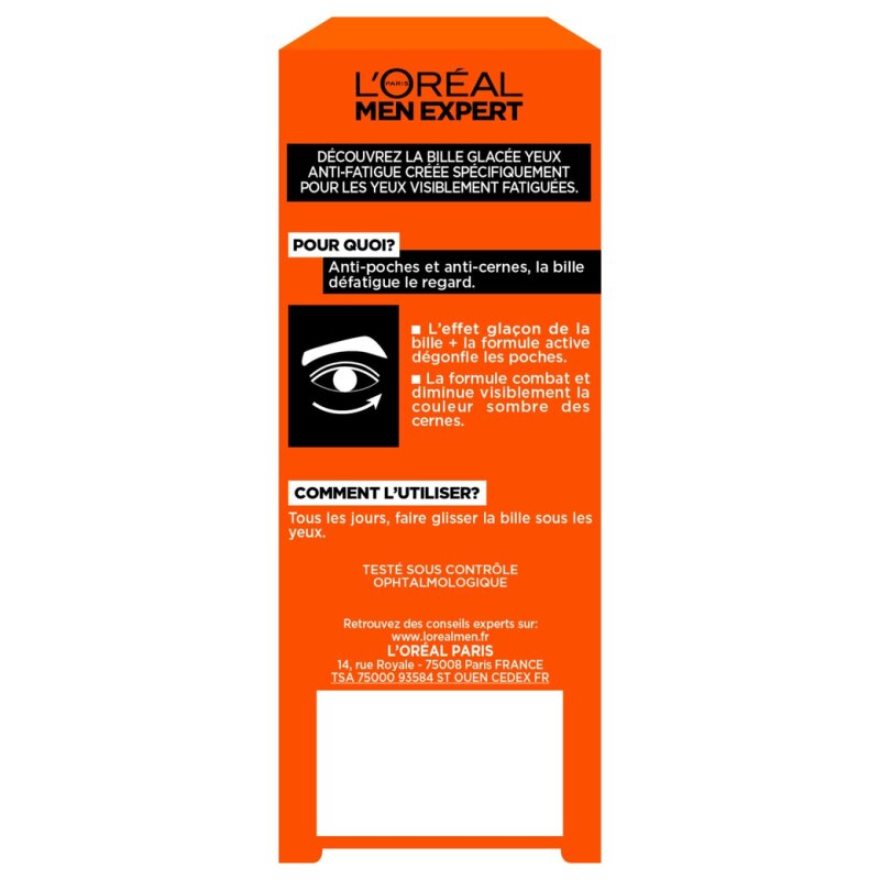 L'Oréal Paris Men Expert Hydra Energetic Bille Glacée Soin Yeux Anti-Fatigue - 10ml