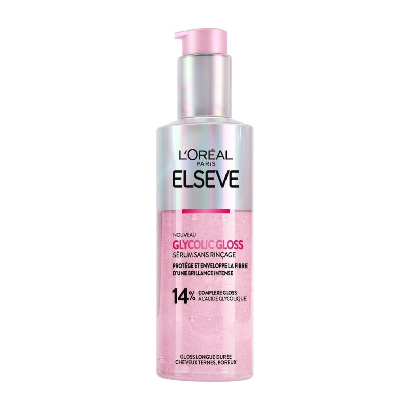 L'Oréal Paris Elseve Glycolic Gloss Sérum Cheveux Sans Rinçage - Cheveux Poreux - 150ml