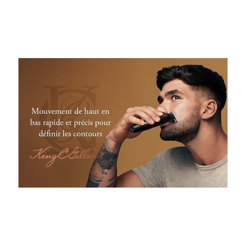 Gillette King C Styler Master ماكينة حلاقة لاسلكية للحية - 3 أمشاط + 1 عبوة إضافية