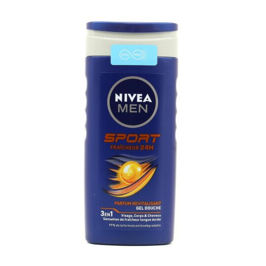 Nivea Men Sport+ Gel Douche 3-en-1 - Toutes Peaux - 250ml
