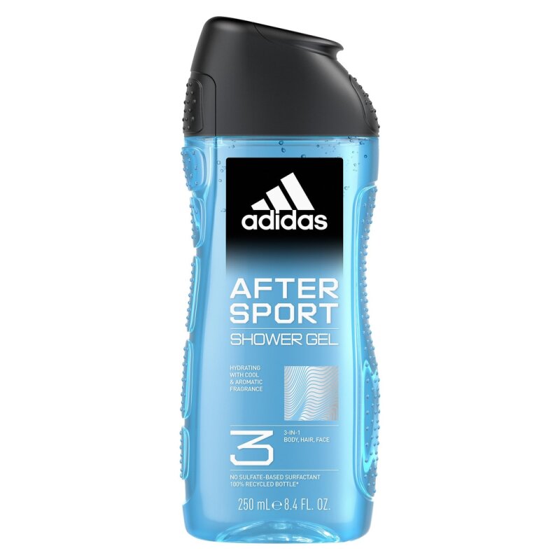 Adidas After Sport 3in1 Shower Gel - Body, Hair And Face - 250ml