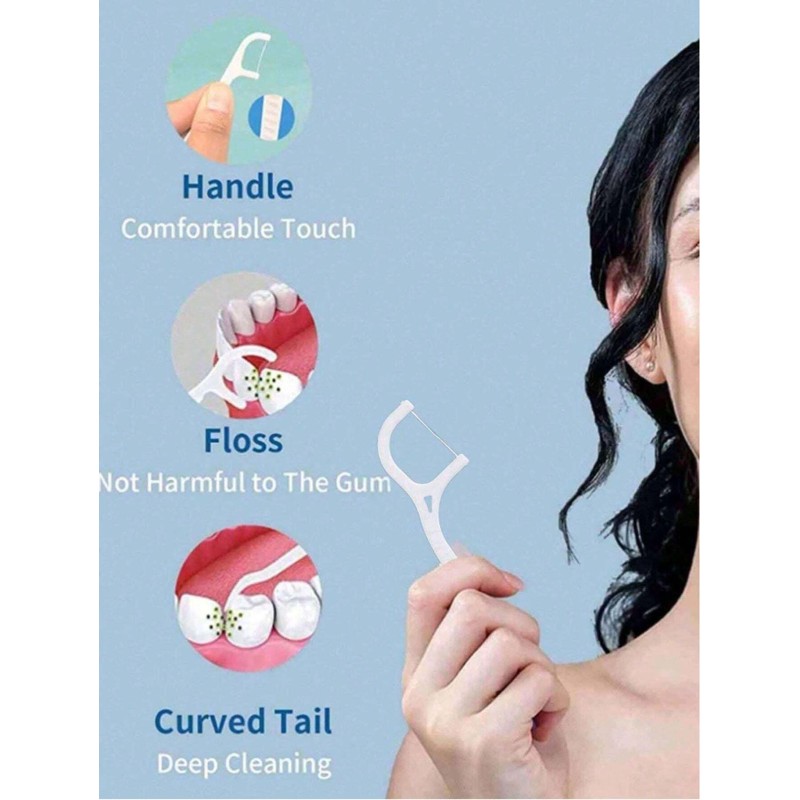 Fil Dentaire et Cure-Dents Jetables - Soins Buccaux - 75 Pièces