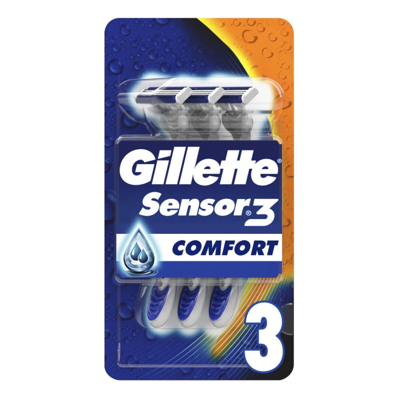 Gillette Sensor3 Comfort Rasoir Jetable pour Homme - Pack de 3
