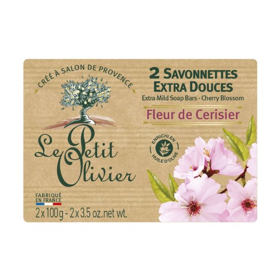 Le Petit Olivier Savon Corps Extra Doux Fleur de Cerisier - 2x100g