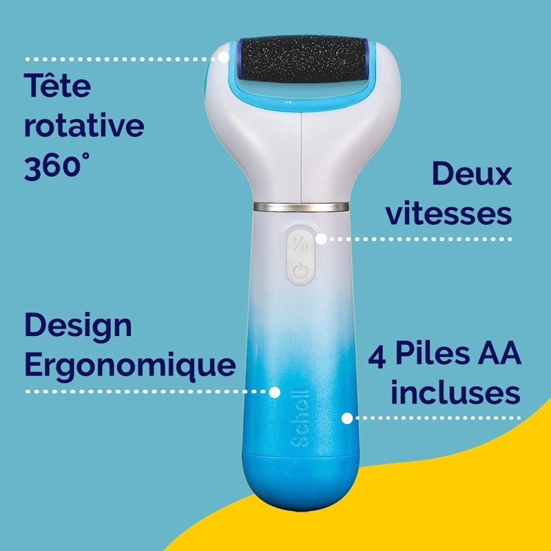 Scholl Velvet Smooth Electric Foot File Exfoliating And Smoothing With Refill - Blue