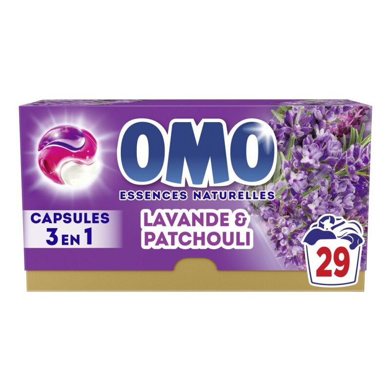 Omo Lessive Capsules 3 en 1 Lavande & Patchouli - 29 Lavages