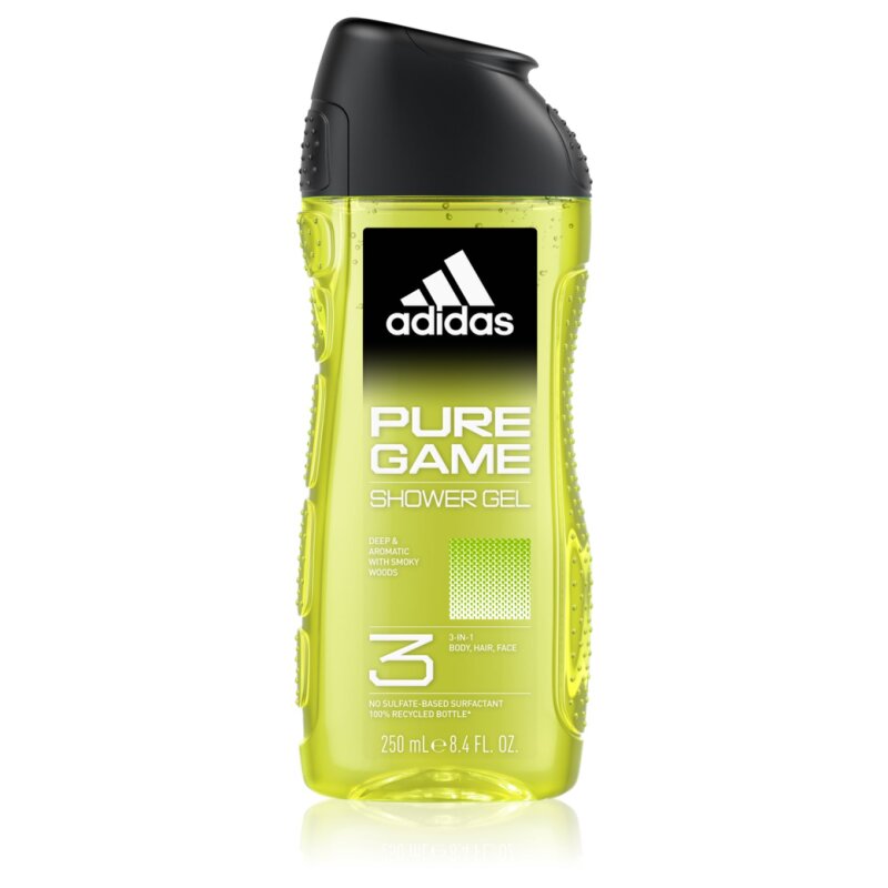 Adidas Pure Game جل استحمام 3 في 1 للوجه والجسم والشعر - 250مل