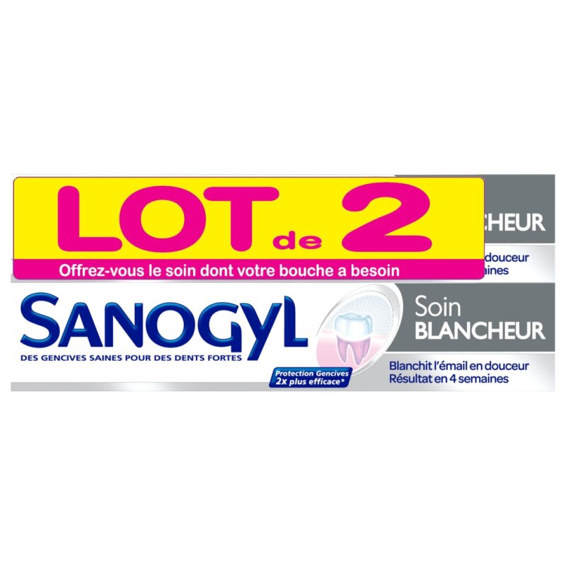 Sanogyl Soin Blancheur معجون أسنان تبييض وعناية - 2x75 مل