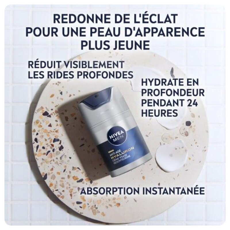 Nivea Men Active Age Hyaluron Crème Visage Anti-Rides - Peau Normale - 50ml