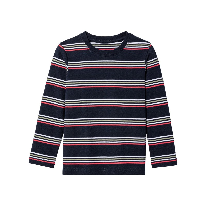 Lupilu Lot de 2 T-Shirts à Manches Longues Garçon - Taille 122/128 - 6/8 Ans - Bleu Foncé et Gris, Bleu Foncé et Rouge