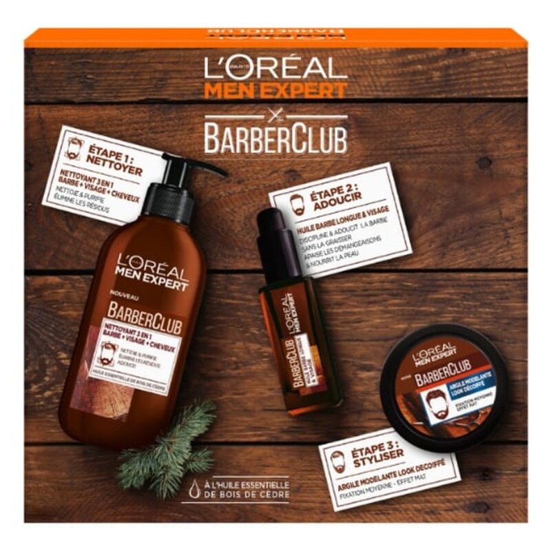 L'Oréal Men Expert Barberclub Trousse Soin Barbe et Visage - 3 Produits