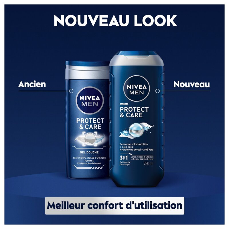 نيفيا مين بروتكت آند كير جل استحمام 3 في 1 - لجميع أنواع البشرة - 250 مل