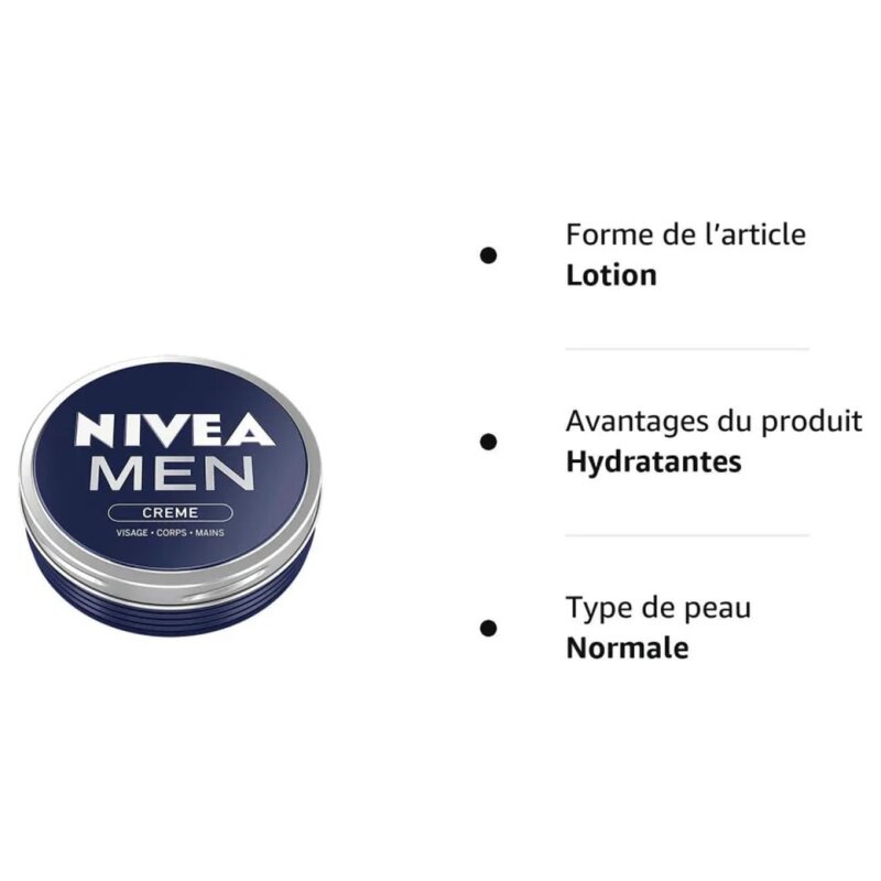 Nivea Men Crème Hydratante Visage Corps Mains - Toutes Peaux - 150ml