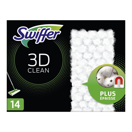 Swiffer 3d Clean Recharges Lingettes Sèches pour Balai - 14 Unités