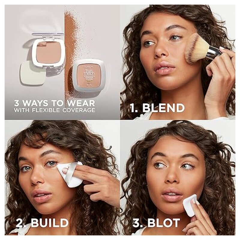 L'Oréal Paris True Match Poudre Compacte - Peau Normale à Mixte - 9g - Golden Sand 5d/5w