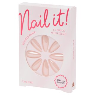 Nail It Cheers Faux Ongles Pointed Shape - Multicolor - 24 Pièces