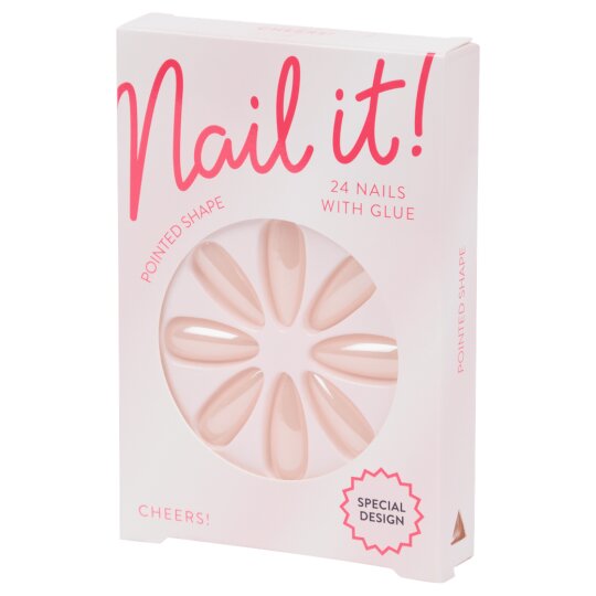 Nail It Cheers Faux Ongles Pointed Shape - Multicolor - 24 Pièces