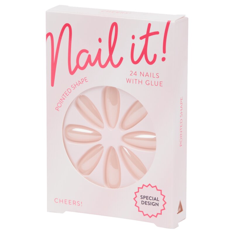 Nail it Cheers أظافر صناعية شكل مدبب - متعدد الألوان - 24 قطعة