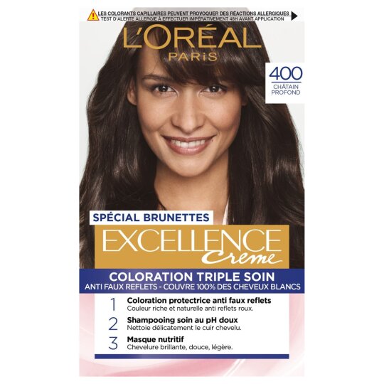 L'Oréal Paris Excellence Crème Colorante Permanente - Cheveux Bruns - Châtain Profond 400