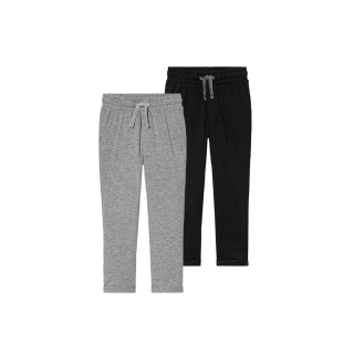 Lupilu Lot de 2 Pantalons Molletonnés Petit Garçon - Taille 110/116 - 4-6 Ans - Noir/gris et Bleu Marine/bleu