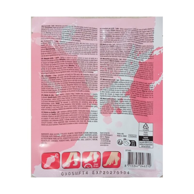 SkinBliss قناع القدمين - فراولة - 1 قطعة