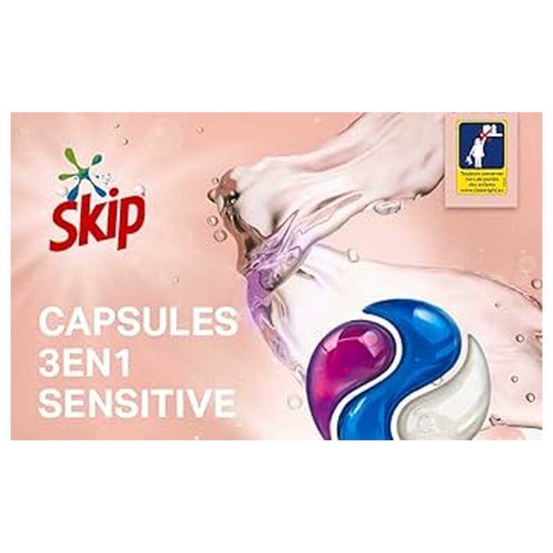 Skip Sensitive 3 In 1 Laundry Capsules - Sensitive Skin & Baby - 38 Washes