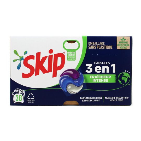 Skip Fraîcheur Intense Lessive Capsules 3 en 1 - 38 Capsules