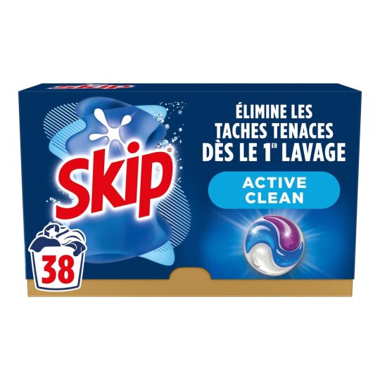 Skip Active Clean 3 In 1 Laundry Capsules - 38 Capsules