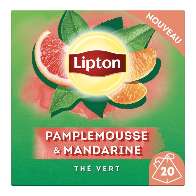 Lipton Thé Vert Pamplemousse Mandarine - 20 Sachets
