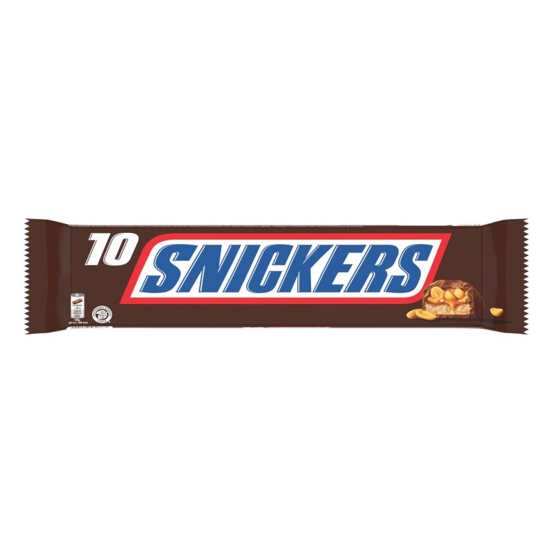 Snickers Barres Chocolatées Cacahuètes et Caramel - 10x50g