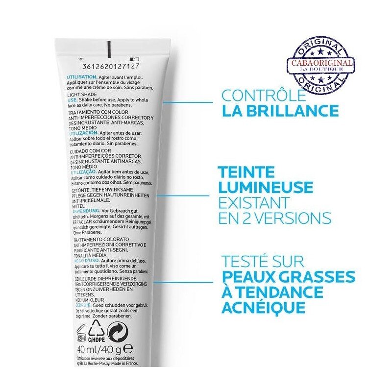 La Roche-Posay Effaclar Duo+ Corrective Unifying Tinted Care - Oily Acne-Prone Skin - 40ml - Light