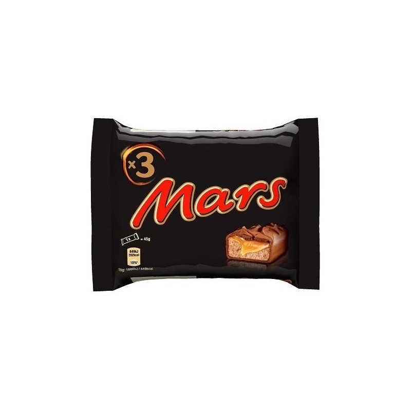 Mars Barres Chocolat au Lait et Caramel - 3x45g - 135g