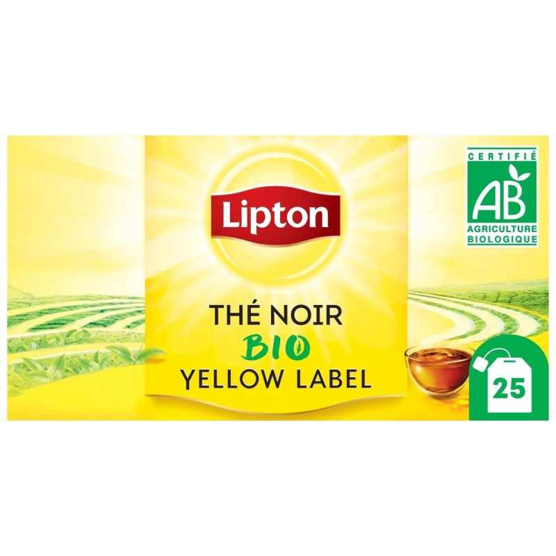 Lipton Yellow Label Thé Noir Bio - 25 Sachets