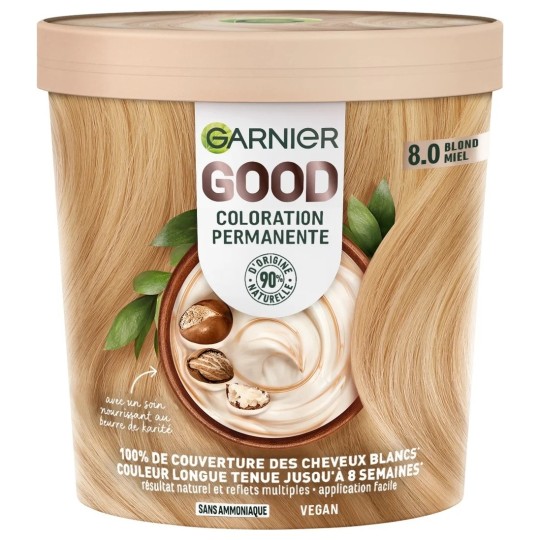 Garnier Good Coloration Permanente Cheveux - 8.0 Blond Miel
