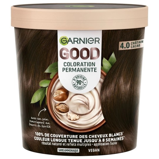 Garnier Good Coloration Permanente Cheveux - 4.0 Châtain Cacao