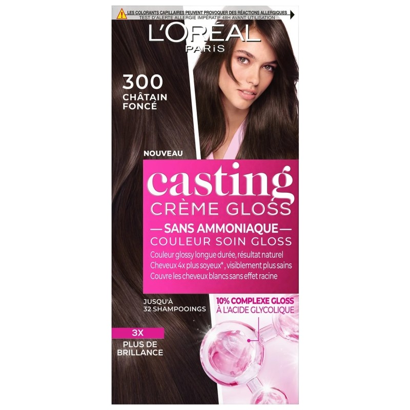 L'Oréal Paris Casting Crème Gloss Semi-Permanent Hair Color - 300 Dark Rich Brown