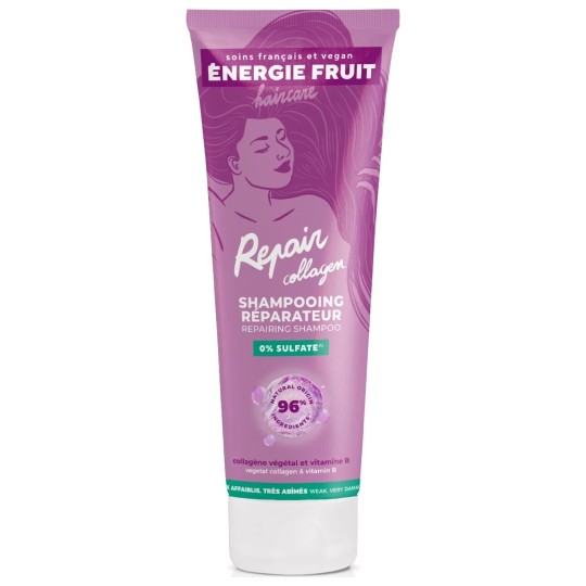 B Energie Fruit Shampooing Réparateur Collagen Végétal & Vitamine - Cheveux Abîmés - 250ml