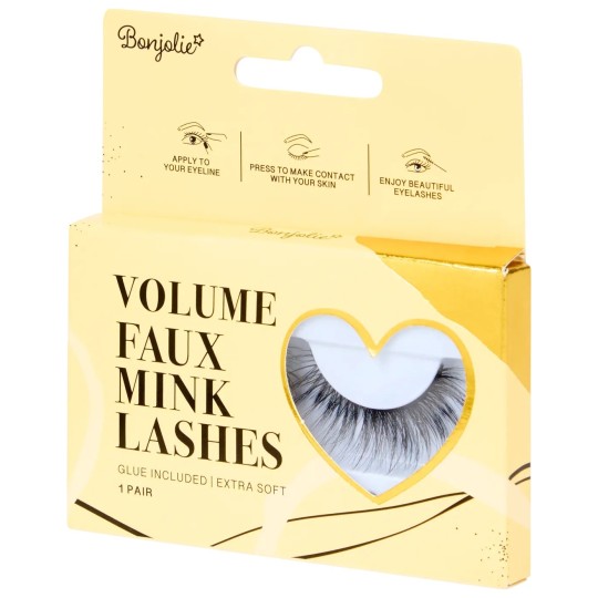 Bonjolie Mink Lashes Faux Cils avec Colle - Ultra-Doux - Modèles Variés