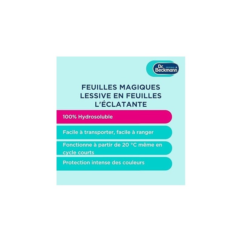 Dr Beckmann Feuilles Magiques Lessive en Feuilles - 25 Feuilles