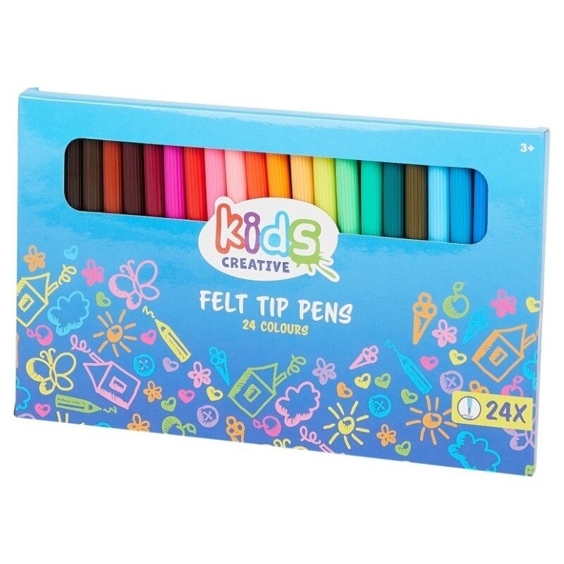 Pack de 24 Crayons Feutres à Pointe Fine - Couleurs Variées