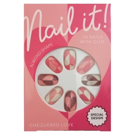Nail It Cheers Faux Ongles - Forme Amande - 24 Pièces - Multicolor