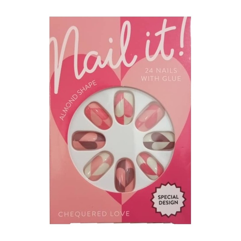 Nail It Cheers Faux Ongles - Forme Amande - 24 Pièces - Multicolor