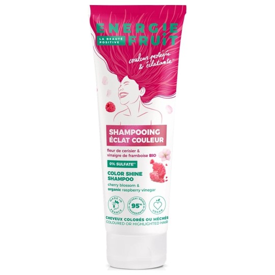 Energie Fruit Eclat Couleur Shampoing Éclat Couleur - Cheveux Colorés - 250ml - Fleur de Cerisier & Vinaigre de Framboise