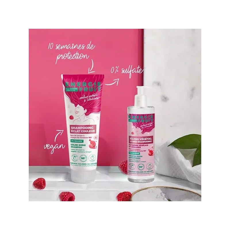 Energie Fruit Eclat Couleur شامبو لمعان اللون - للشعر المصبوغ - 250 مل - زهر الكرز وخل التوت