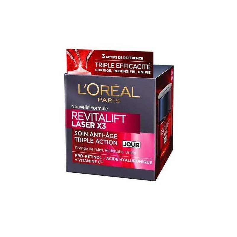 L'Oréal Paris Revitalift Laser X3 Crème de Jour Anti-Âge Triple Action - Peau Mature - 50ml