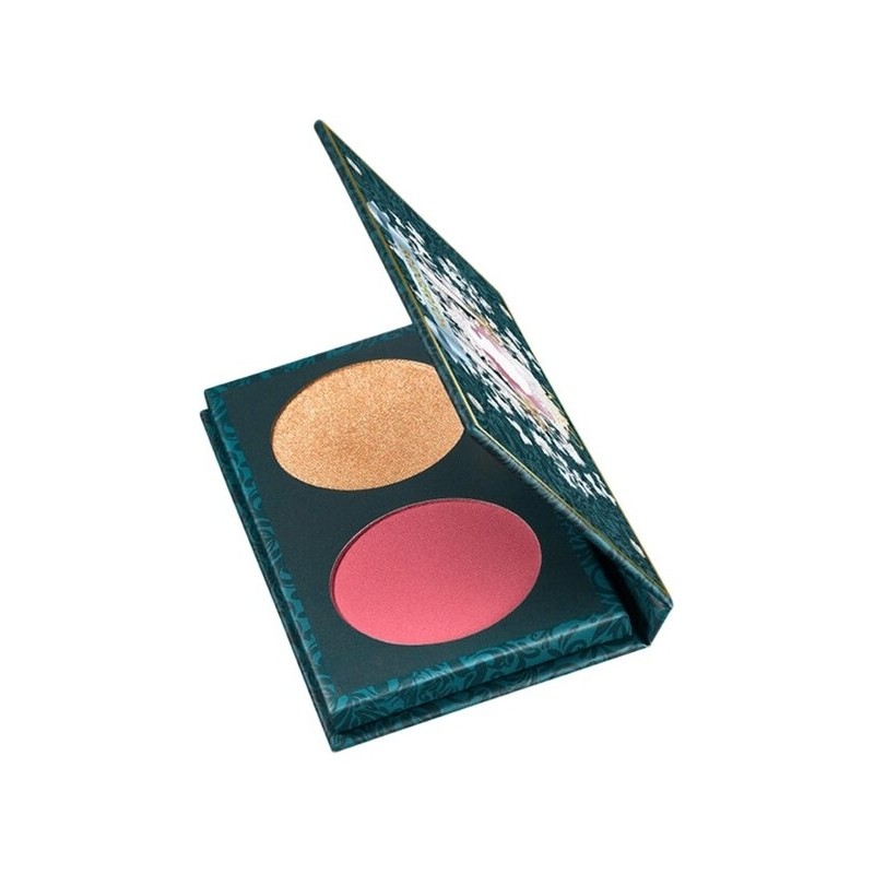 Kiko Milano Bridgerton Bouquet Blush & Highlighter Duo Palette Visage - Regal Rouge 02