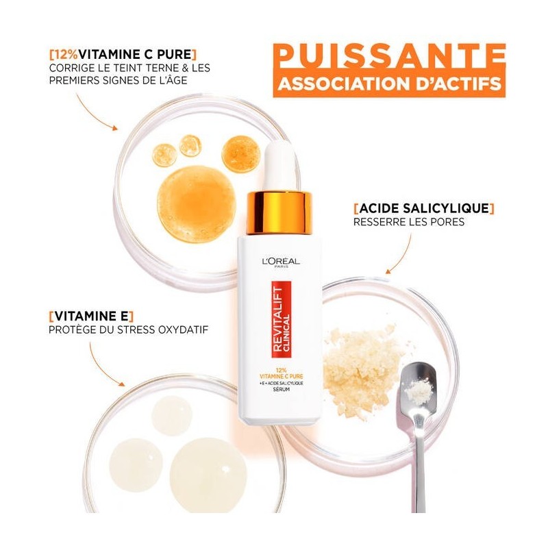 L'Oréal Paris Revitalift Clinical Sérum 12% Vitamine C Pure - Peau Tous Types - 30ml