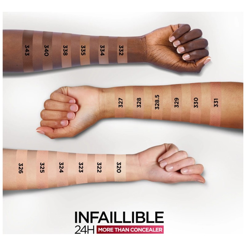 L'Oréal Paris Infaillible 24h More Than Concealer Correcteur Fond de Teint Couvrant - Effet Mat - 11ml - Linen 328