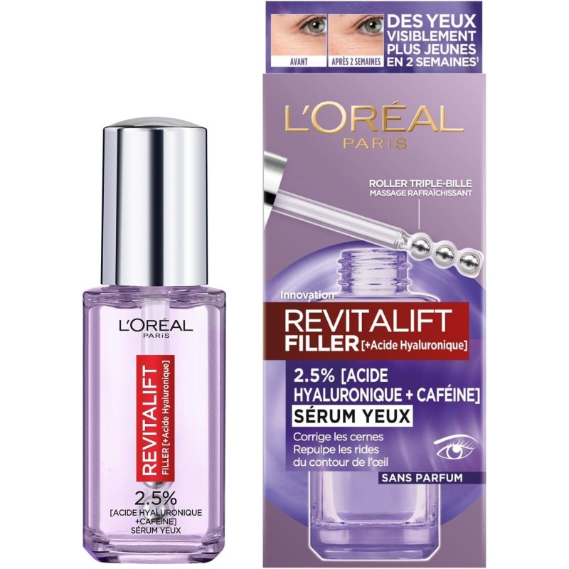 L'Oréal Paris Revitalift Sérum Contour des Yeux Anti-Cernes - Tous Types de Peau - 20ml