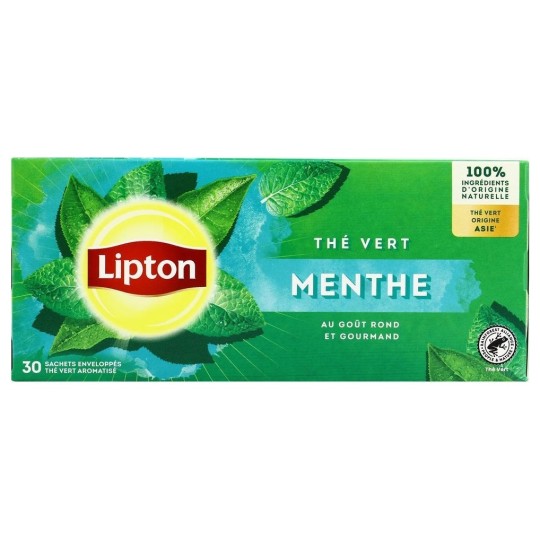 Lipton Thé Vert Menthe - Boîte de 30 Sachets